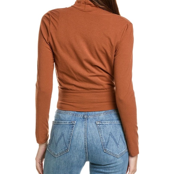 ASTR the Label Brown Mock Neck Shrug Long Sleeve Top - Picture 2 of 4